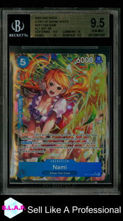 NAMI ALT ART SR 2025 ONE PIECE CARD GAME A FIST OF DIVINE SPEED OP11054 BGS 9.5 - Image 1