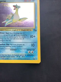 Pokemon Cards: Fossil Rare Holo: Lapras 10/62 - Image 5