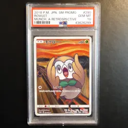 PSA 10 290/SM-P Japanese Pokemon Card Rowlet Munch Retrospective Scream Promo - Image 1