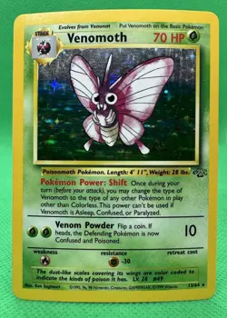 Pokemon TCG Venomoth Jungle Holo Rare Card 13/64 - Image 1