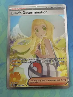 Pokemon TCG 2025 Lillie's Determination 184/132 MEG Holo Trainer Supporter Card - Image 3