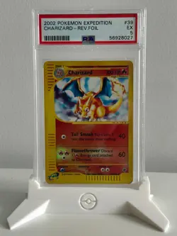 PSA 5 2002 Pokemon TCG Charizard Reverse Holo Foil Expedition 39 card graded - Image 1