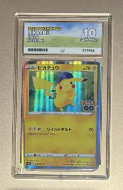 Pokemon Japanese 2022 Go 028 Holo Pikachu Ace Gem Mint 10 Card! - Image 1