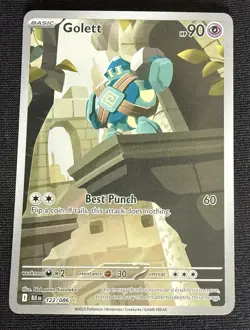 Golett 122/086 IR Near Mint English Pokemon TCG Black Bolt Illustration Rare - Image 1