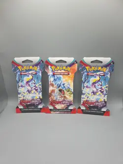 X3 Sleeved Pokemon Scarlet And Violet Base Set Booster Packs - Image 1