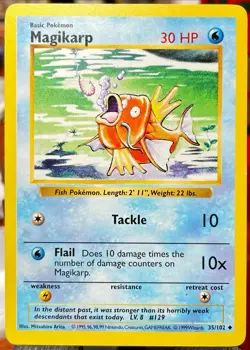 NM/VLP 🔥 SHADOWLESS Magikarp 035/102 Base Set Regular Pokemon TCG WoTC - Image 1