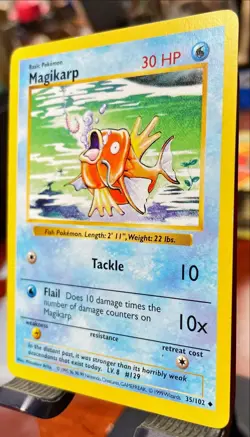 NM/VLP 🔥 SHADOWLESS Magikarp 035/102 Base Set Regular Pokemon TCG WoTC - Image 3