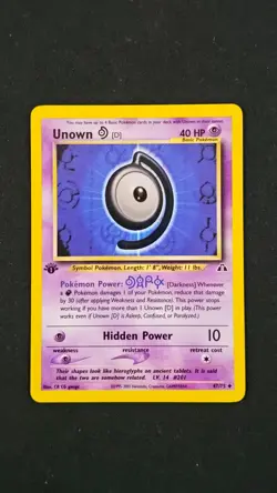 Pokemon - Neo Discovery - Unown (D) 1st Edition Non Holo - 47/75 - Image 1