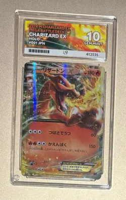 Pokemon Japanese 2014 XY Mega Battle Deck Ex Holo Charizard 1 Ace Gem Mint 10! - Image 1