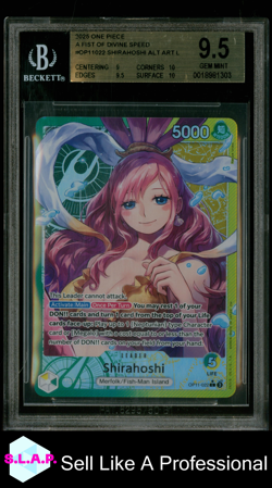 SHIRAHOSHI ALT ART L 2025 ONE PIECE A FIST OF DIVINE SPEED OP11022 BGS 9.5 - Image 1