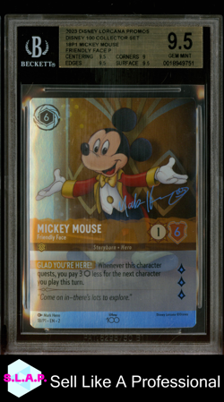 MICKEY MOUSE LORCANA 18P1 2023 DISNEY 100 COLLECTION PROMO ENGLISH BGS 9.5 - Image 1