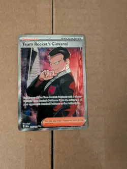Pokemon Team Rockets Giovanni Full Art Holo Card Destined Rivals 225/182 - Image 1