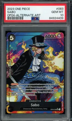 PSA 10 One Piece Kingdoms Of Intrigue Sabo Alternate Art OP04-083 Card Gem Mint - Image 1
