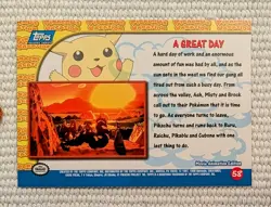 A Great Day #58 Pikachu's Vacation Topps Pokemon The First Movie Card Blue LP+ - Image 2