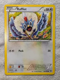 Rufflett 129/162 XY Breakthrough Tomokazu Komiya Pokemon Card LP - Image 1