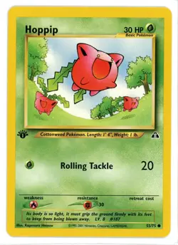 Hoppip 55/75 1st Edition Neo Discovery Pokemon Card - Image 1