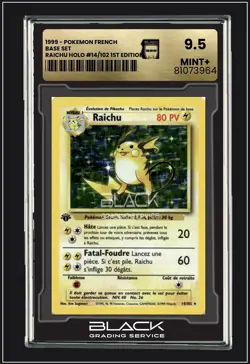 🔥1999 POKEMON CARD FRENCH BASE SET 1. EDITION RAICHU HOLO RARE MT+ 9.5 BGS🔥 - Image 1