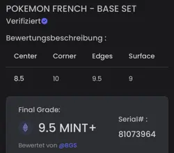 🔥1999 POKEMON CARD FRENCH BASE SET 1. EDITION RAICHU HOLO RARE MT+ 9.5 BGS🔥 - Image 2