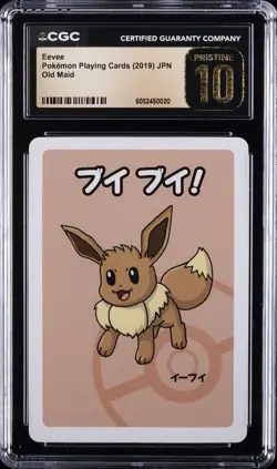 2019 POKEMON PLAYING CARDS OLD MAID - JPN EEVEE CGC 10 PERFECT - Image 1