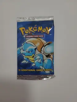 Base Set Unlimited 1999 Booster Pack Blastoise EMPTY WOTC Pokemon NO CARDS TCG - Image 1