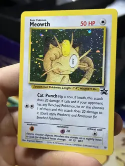 Meowth 10 Black Star Promo 2000 GameBoy Holo Rare WOTC Pokemon Card TCG - Image 4