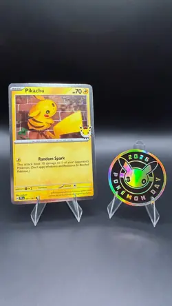 Pikachu (Pokemon Day 2026) MCAP 051/162 Pokemon TCG Card (Cosmos Holo) NM + Coin - Image 1
