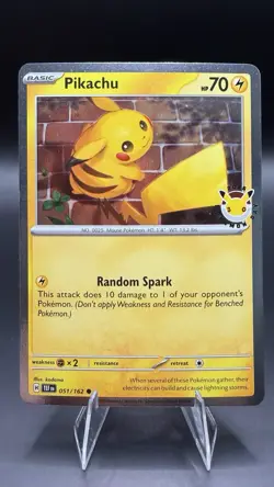 Pikachu (Pokemon Day 2026) MCAP 051/162 Pokemon TCG Card (Cosmos Holo) NM + Coin - Image 2
