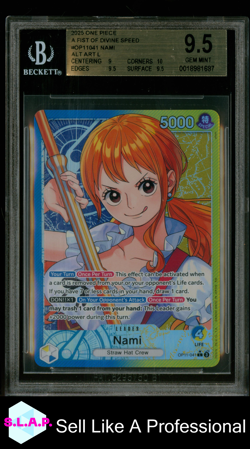 NAMI ALT ART L 2025 ONE PIECE CARD GAME A FIST OF DIVINE SPEED OP11041 BGS 9.5 - Image 1