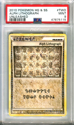 PSA 9 Pokemon Alph Lithograph TWO HGSS: Unleashed Secret Rare Holo Card - Image 1
