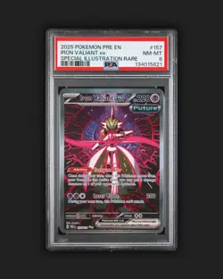 Pokemon TCG Iron Valiant ex 157/131 Sv: Prismatic Evolutions ✨PSA 8✨ - Image 1