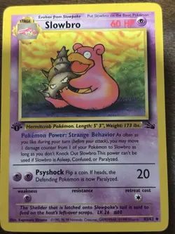 Pokemon TCG Slowbro Fossil 43/62 1st Edition Uncommon Stage 1 60 HP Regular 1999 - Image 1