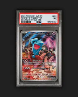 POKEMON TCG TEAM ROCKET'S WOBBUFFET BLACK STAR PROMO ✨PSA 7✨ - Image 1
