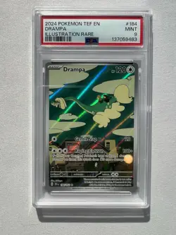 Drampa Holo Illustration Rare Pokemon TCG SV05: Temporal Forces 184/162 PSA 9 - Image 1
