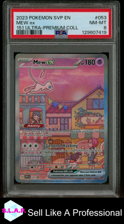MEW EX 151 ULTRA-PREMIUM COLL POKEMON SVP EN-SV BLACK STAR PROMO 2023 053 PSA 8 - Image 1