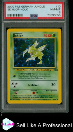 SICHLOR POKEMON 10/64 2000 JUNGLE HOLO GERMAN PSA 8 - Image 1