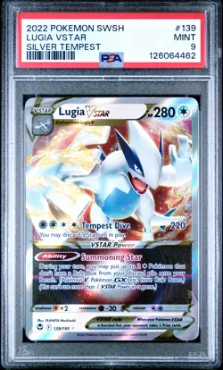2022 POKEMON SWORD & SHIELD SILVER TEMPEST #139 LUGIA VSTAR PSA 9 - Image 1