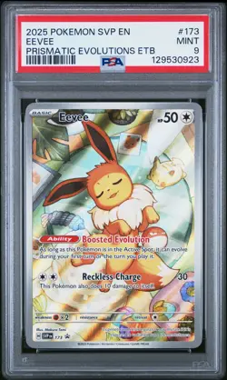 2025 POKEMON SVP EN-SV BLACK STAR PROMO #173 EEVEE PSA 9 - Image 1
