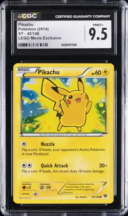 2014 POKEMON XY LEGO MOVIE EXCLUSIVE #42 PIKACHU CGC 9.5 - Image 1