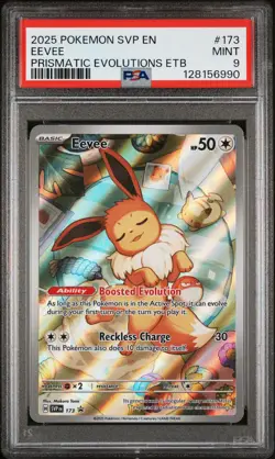 2025 POKEMON SVP EN-SV BLACK STAR PROMO #173 EEVEE PSA 9 - Image 1