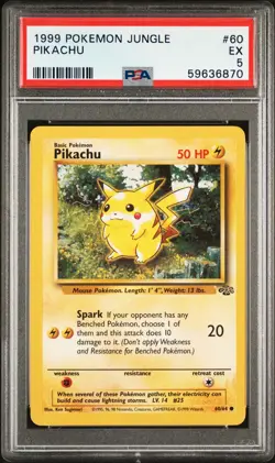 1999 POKEMON JUNGLE #60 PIKACHU PSA 5 - Image 1