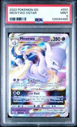 2022 POKEMON GO #031 MEWTWO VSTAR PSA 9 - Image 1