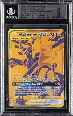 2021 POKEMON SM BLACK STAR PROMO #SM248 FULL ART/PIKACHU & ZEKROM GX BGS 9 - Image 1