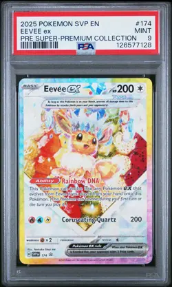 2025 POKEMON SVP EN-SV BLACK STAR PROMO #174 EEVEE EX PSA 9 - Image 1