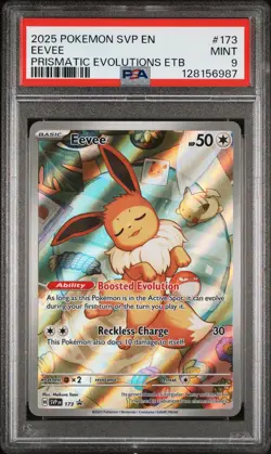 2025 POKEMON SVP EN-SV BLACK STAR PROMO #173 EEVEE PSA 9 - Image 1