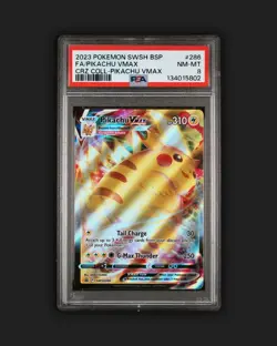 2023 POKEMON SWSH BLACK STAR PROMO #286 FULL ART/PIKACHU VMAX ✨PSA 8✨ - Image 1