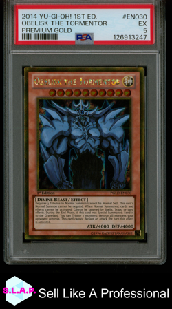 OBELISK THE TORMENTOR YU-GI-OH! PREMIUM GOLD 2014 EN030 PSA 5 - Image 1