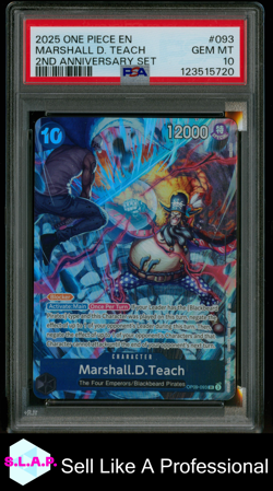 MARSHALL D. TEACH ONE PIECE ENGLISH VERSION 2ND ANNIVERSARY SET 2025 093 PSA 10 - Image 1
