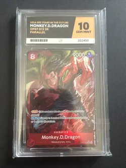 ONE PIECE MONKEY D. DRAGON OP07-015 ALTERNATE ART GEM MINT ACE 10 - Image 1