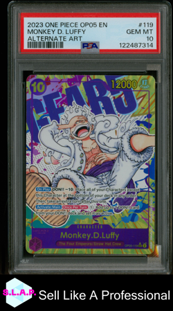 MONKEY D. LUFFY ALT ART ONE PIECE OP05-AWAKENING OF THE NEW ERA 2023 119 PSA 10 - Image 1