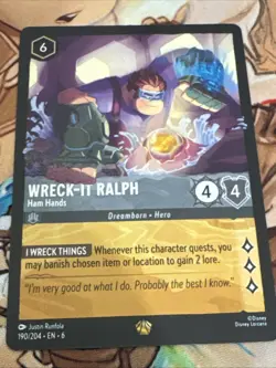 Disney Lorcana Wreck-It Ralph Ham Hands Character Card #190/204 - Image 1